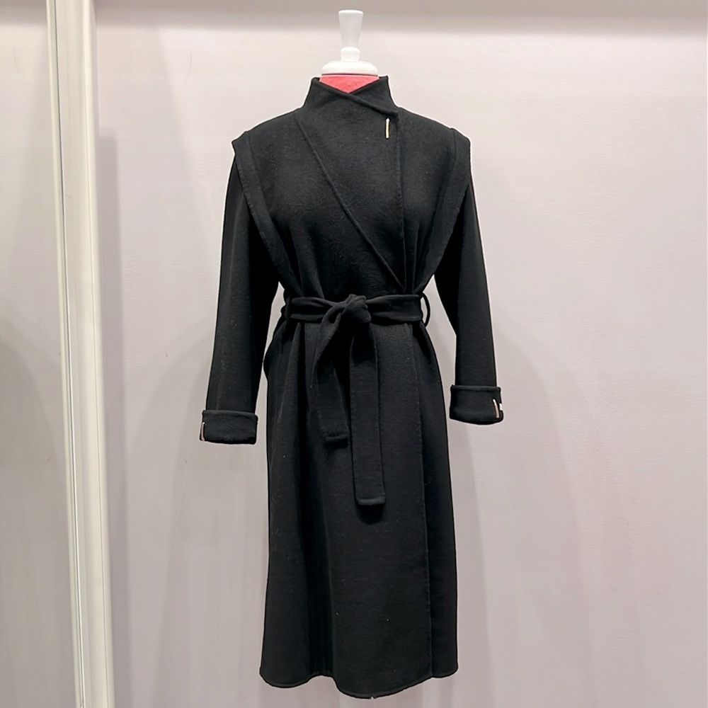 Cashmere Stand Collar Long Coat